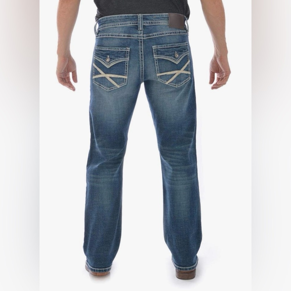 Axel Arigato Men's Straight Leg Jeans in Medium Blue